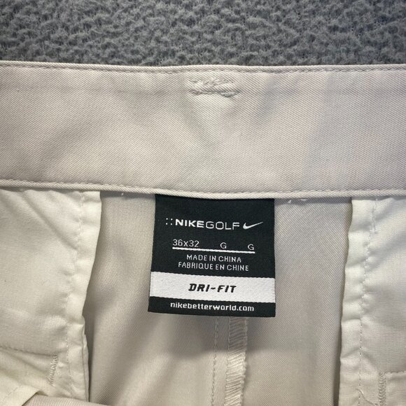 Nike Golf Tech Pants Mens 36x32 Ivory Dri Fit Straight Leg Preppy Classic - Picture 3 of 15